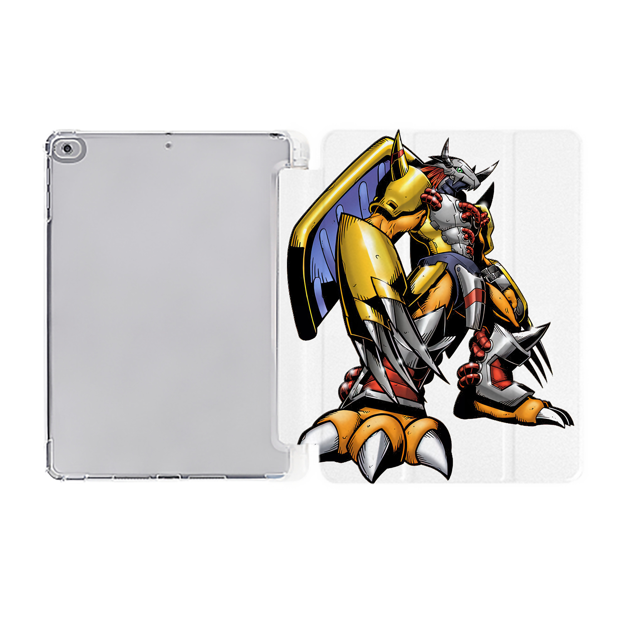 （画像用） Digimon デジタルモンスター/デジモン IPad ケース ペン収納付き 三つ折りスタンド PUレザー×シリコン 対応機種9.5/10.5/10.9インチ